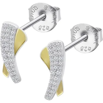 Náušnice Náušnice LOTUS SILVER LP3845-4/2 zlacené stříbro, zirkony