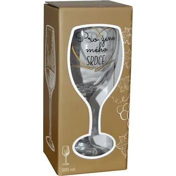 Sklenice Albi Sklenka na víno PRO ŽENU MÉHO SRDCE, 220 ml d410001