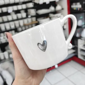 Bastion Collections Hrnek WATERCOLOUR HEART BLACK, 300ml b320156