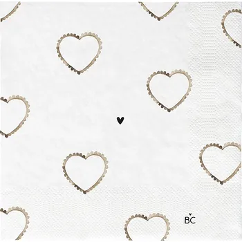 Papírový ubrousek Bastion Collections Papírové ubrousky L - HEARTS ALL-OVER b420172