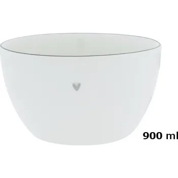Bastion Collections Miska Medium White /edge Grey 15cm b330099
