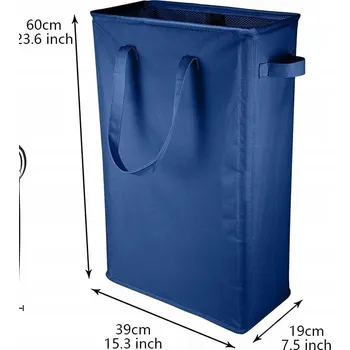 Koš na prádlo IHOMAGIC Koš na prádlo 45L Úzký, Látkový, Oxford, Tmavě modrý