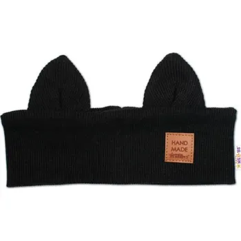 Dětská móda Čelenka Cat s oušky pro děti Hand Made - černá, 1-3 roky