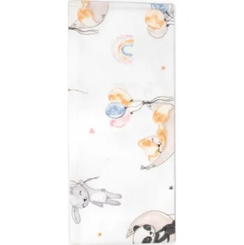 látková plena Flanelová plenka, 70x80 cm - Balónek a duha, bílá