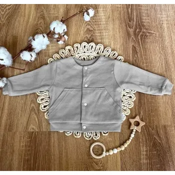 Dětská dvouvrstvá mikina, kabátek, bavlna, Město, Mamatti, šedá, vel. 80