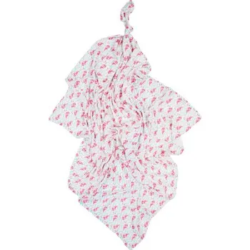 Luxusní osuška, plenka 120x120cm, bambusová, Plameňáci