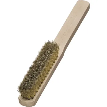 Drátěný kartáč Lessmann 126411 | Jemný kartáč 4-radová, mosazný drát, zvlněný 0,15