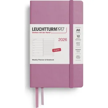 Diář Weekly Planner & Notebook 2026 Pocket (A6) Dusty Rose