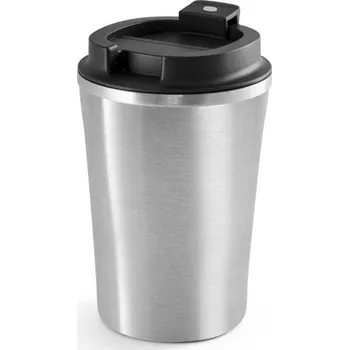 Termohrnek PHELPS. Cestovní hrnek z nerezové oceli a PP 470 ml - Saténově Stříbrná