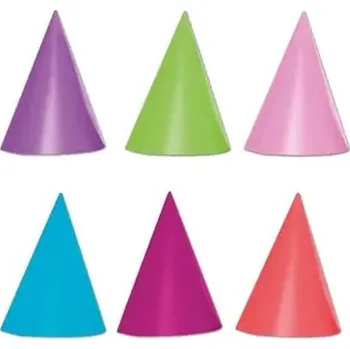 Party dekorace Procos Čepičky papírové mix barev 6 ks