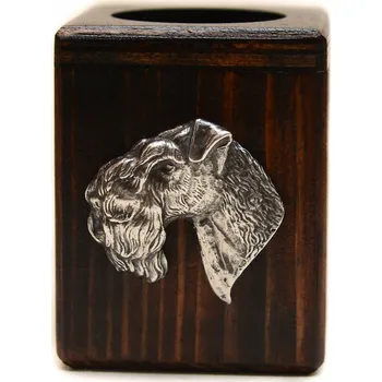 Svícen Kerry Blue teriér - dřevěný svícen se psem, na čajovou svíčku (ohřívač)