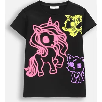 Dětské tričko pro dívky Černé tričko 104 Coccodrillo ZC5