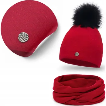 Čepice Sada PaMaMi, čepice a nákrčník - Červená