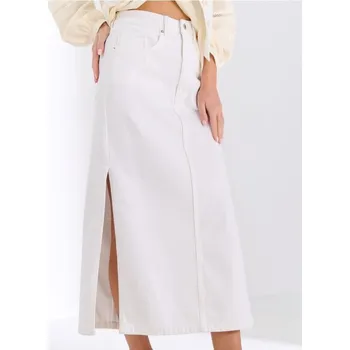 Dámská sukně Sinsay - Džínová midi sukně - bílá - 700DB-00J - 700DB-00J-36