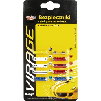 Autopojistky Virage sada válcových pojistek do auta, 10 kusů