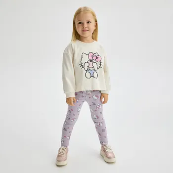 Reserved - Bavlněné legíny Hello Kitty - pudrově růžová - 532DH-39X - 532DH-39X-80