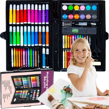 Výtvarná sada KREATIVNÍ SADA PRO DĚTI UMĚLECKÁ 86 KUSŮ PRO MALOVÁNÍ KRESLENÍ