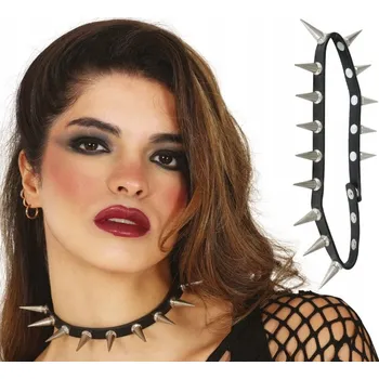 Náhrdelník Náhrdelník CHOKER S BODCI Punk Rock Glan Rockman Karneval Ples Maškarní