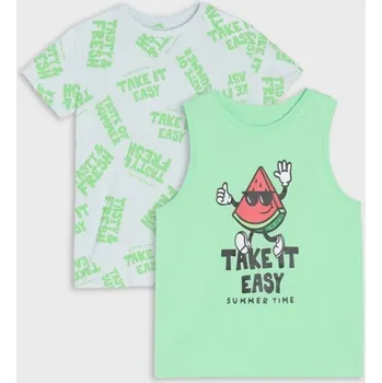 Oblečení a móda Sinsay - Sada 2 triček - zelená - 5192R-07X - 5192R-07X-104