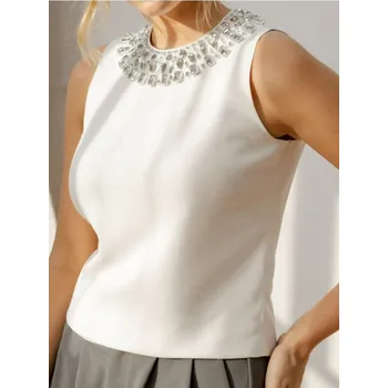 Sinsay - Top ve stylu svetru - krémová - 634AL-01X - 634AL-01X-XS