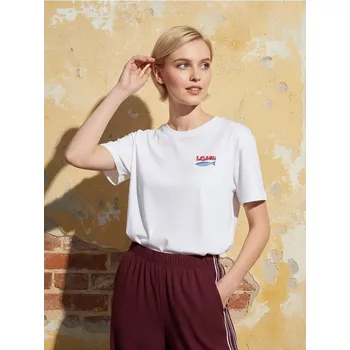 Sinsay - Bavlněné tričko s letním potiskem - bílá - 434DO-00X - 434DO-00X-L