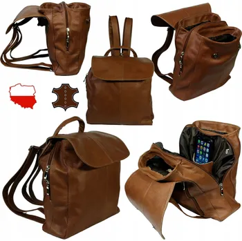 Batoh hnědý, velký, polská výroba, přírodní kůže