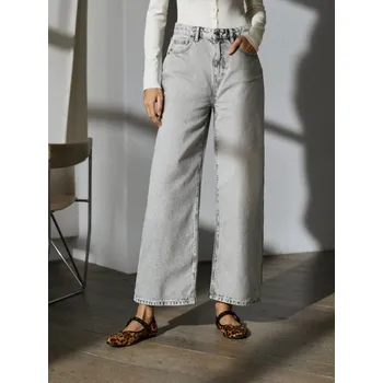 Dámská móda Sinsay - Džíny s širokými nohavicemi a vysokým pasem - šedá - 821DB-09J - 821DB-09J-32