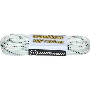 Tkaničky do bot Warrior Voskované hokejové tkaničky do bruslí 108"/274 cm, bílé