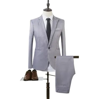 Pánský společenský oblek J3169 šedá M