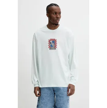 Pánská móda Bavlněné tričko s dlouhým rukávem Vans VN000M6WRNE1 tyrkysová 06X, vel. XXL