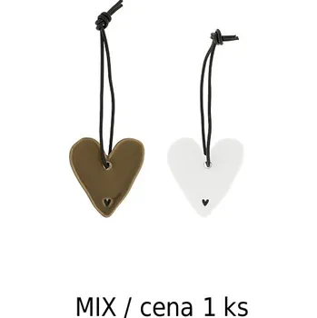 Bastion Collections Dekorace SRDCE white/brown - MIX motivů / cena 1 ks b480089