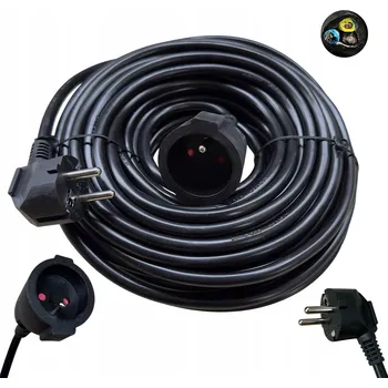 Napájecí kabel PRODLUŽOVACÍ KABEL ZAHRADNÍ STAVEBNÍ 3x2,5 PRO KŘOVINOŘEZ SILNÝ černý 10m
