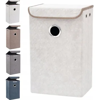 Koš na prádlo MUZILIFE Skládací koš na prádlo 64L do koupelny ložnice šedý bílý