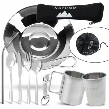 Příbor NATUMO Sada Kempingových Příborů a Nádobí 10 Dílů