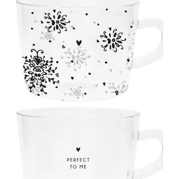 Bastion Collections 2x Skleněný hrnek - Perfect to me, 2x 300ml b380123