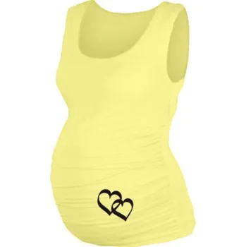 Be MaaMaa Top, tílko Dana s potiskem Srdíček - žluté, vel. L/XL