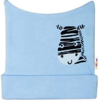 Dětská móda Novorozenecká čepička Baby Nellys, Zebra - modrá, vel. 56