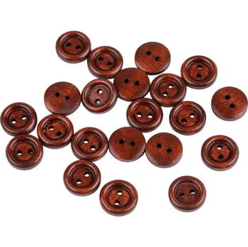Knoflík Dřevěný knoflík dvoudírkový velikost 20" Varianta: 5 hnědá, Balení: 20 ks