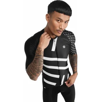 Cyklistické oblečení SIROKO Pánský cyklistický dres s krátkým rukávem M2 Finisher Černá ČERNÁ