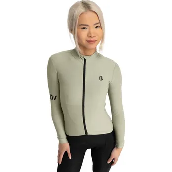 SIROKO Teplý dámský cyklistický dres s dlouhým rukávem M7 Erbe Zelená 2XS ZELENÁ