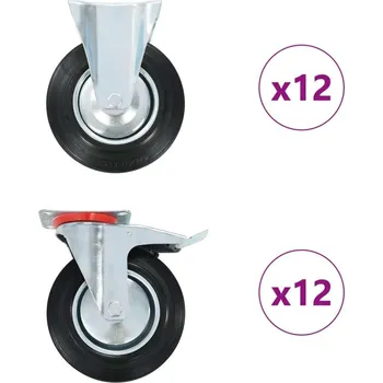zvedák vidaXL 24 ks pojezdová kolečka 200 mm [278059]