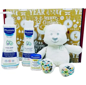 Kosmetická sada Mustela Vánoční Dárková Sada pro pro miminka MEDVÍDEK - gel + mléko + tyčinka