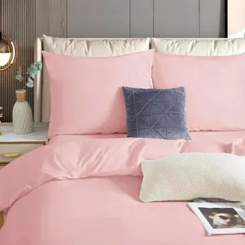 Povlečení POVLEČENÍ BAVLNA SATÉN 220X200 + 2X POVLEČENÍ NA POLŠTÁŘ 70X80 JEDNOBAREVNÉ PUDROVÉ