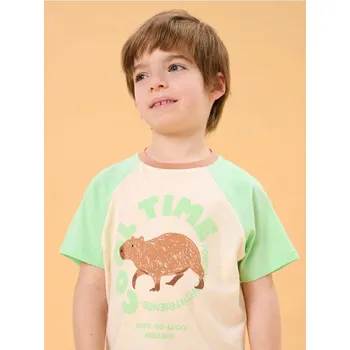 Sinsay - Tričko s krátkým rukávem - béžová - 188DX-02X - 188DX-02X-98