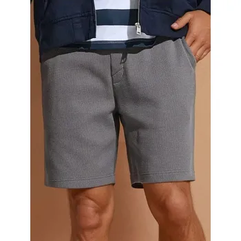 Pánské kraťasy Sinsay - Kraťasy s ozdobným vázáním - šedá - 5155O-90X - 5155O-90X-XS