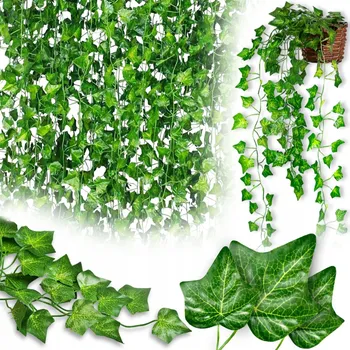 umělá květina UMĚLÝ BŘEČŤAN GIRLANDA NA NÁSTĚN, BALKON, UMĚLÉ LISTY, 12 KUSŮ = 25,2 M