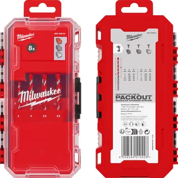 Vrták SADA VRTÁKŮ DO BETONU TCT PREMIUM MILWAUKEE 8 ks 4-10MM