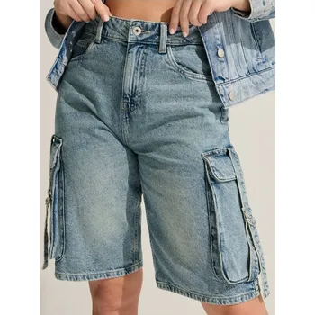 Dámské kraťasy Sinsay - Džínové bermudy - tyrkysová - 737DB-65J - 737DB-65J-32