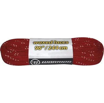 Tkaničky do bot Warrior Voskované hokejové tkaničky do bruslí 96"/244 cm, červené