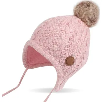 Pokrývka hlavy Dětská zimní čepice s bambulí Danielle růžová 0-12 měsíců